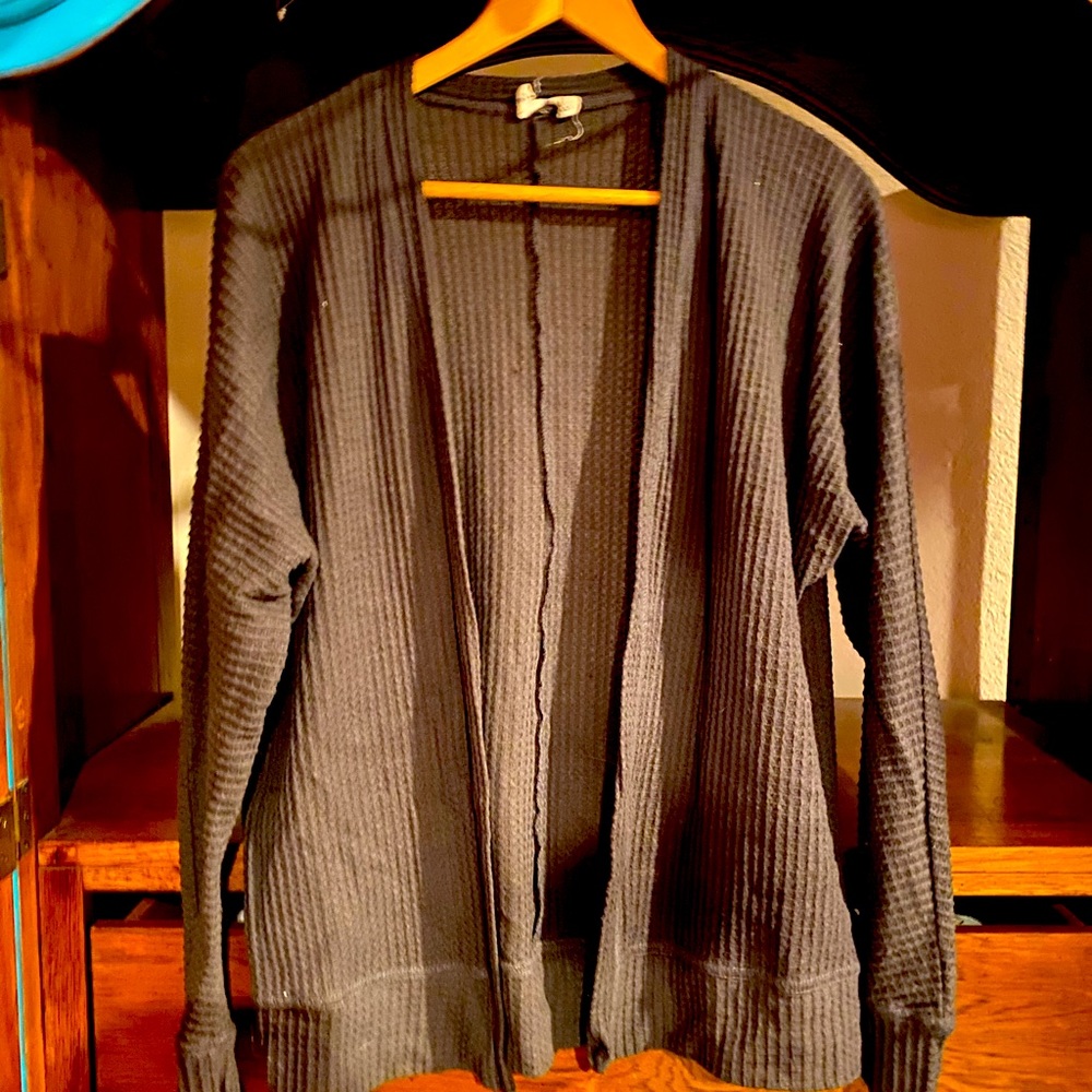 long soft flannel cardigan